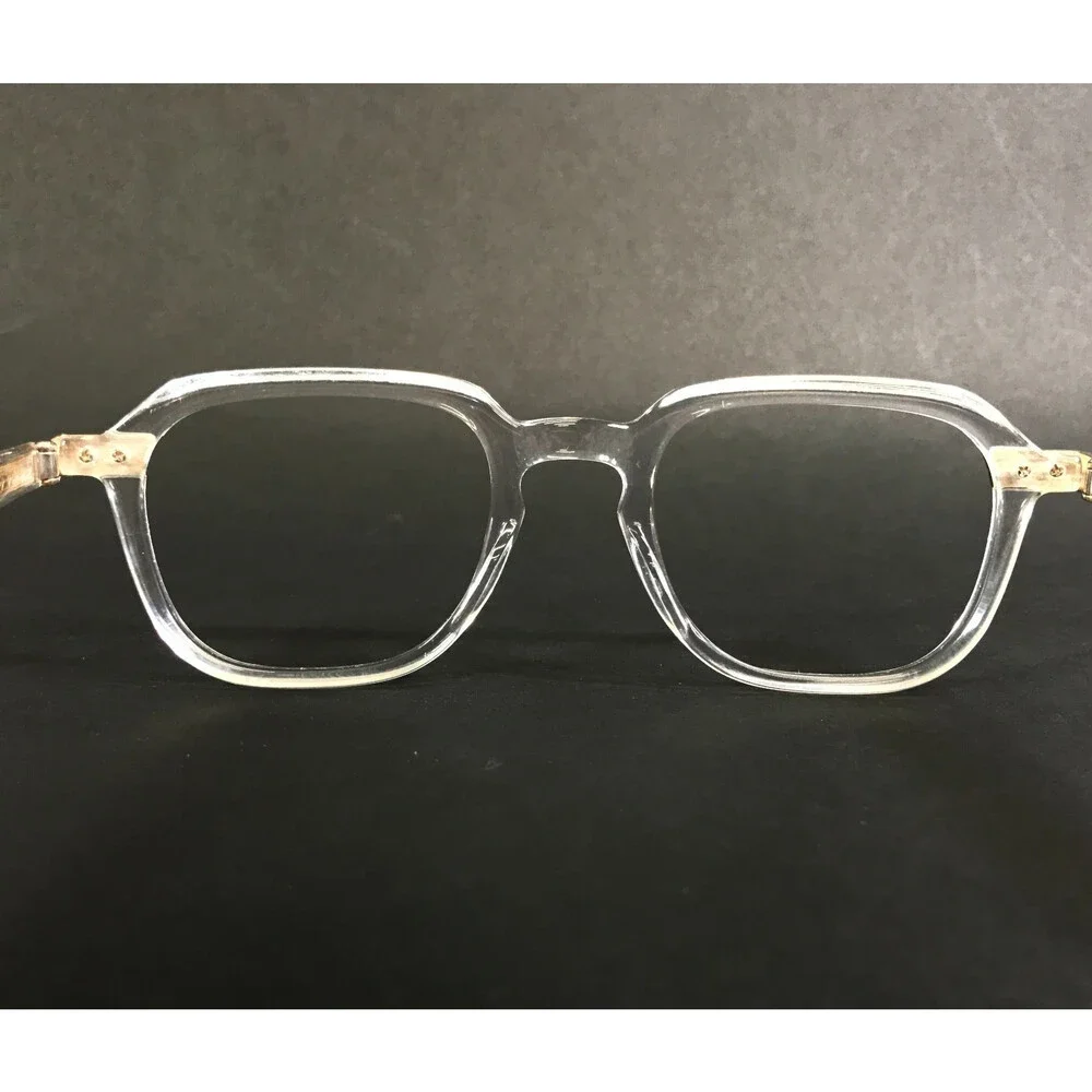 Eyevan Eyeglasses Frames Evans-E CRL 24K Gold Clear Square 50-22-145